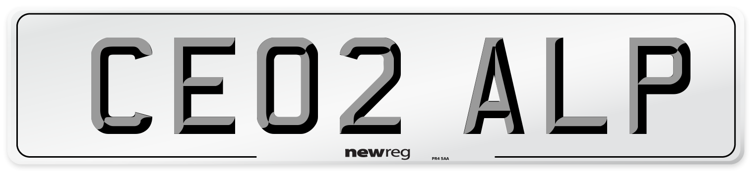 CE02 ALP Number Plate from New Reg